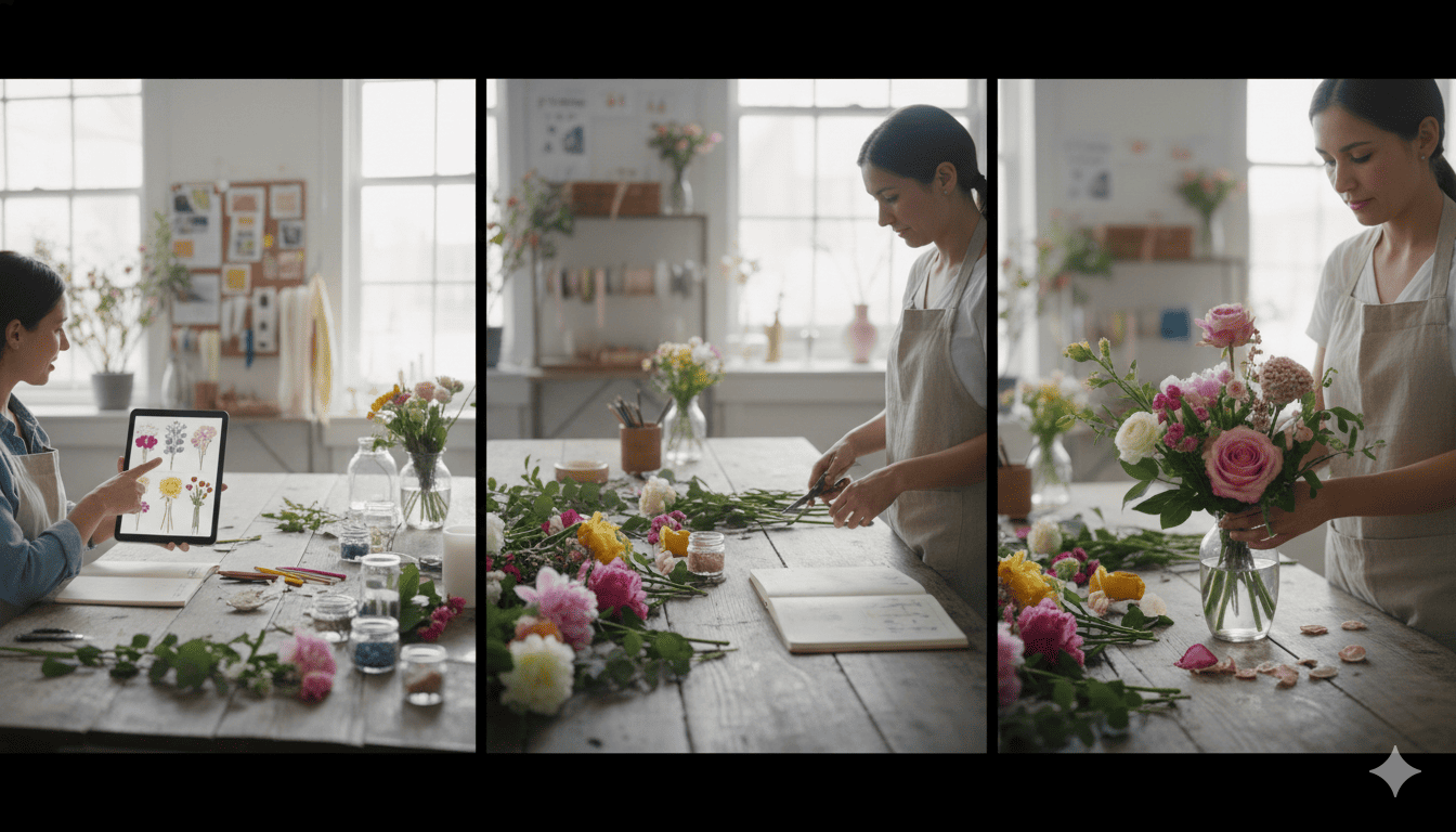 Custom floral design process